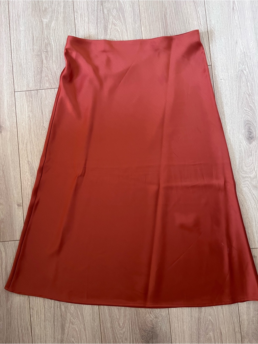 Rachel Zoe A-Line Midi Skirt in Warm Rust